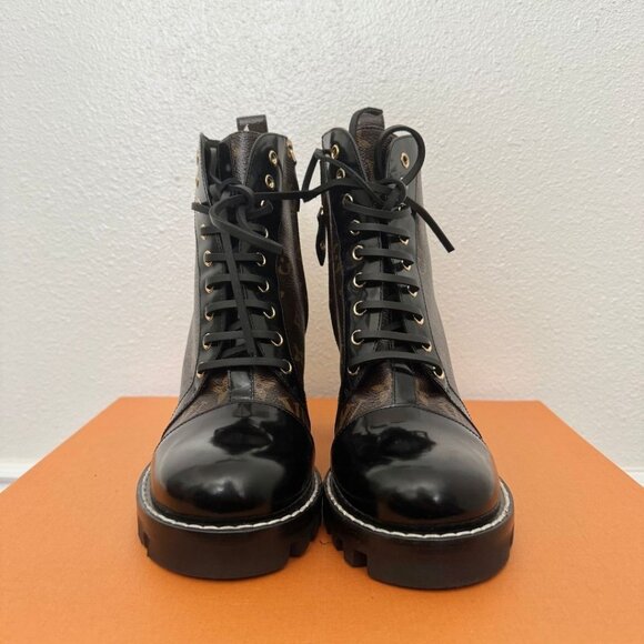 Louis Vuitton Star Trail Black Brown Monogram Leather Ankle Boot EU 41 - Picture 2 of 15